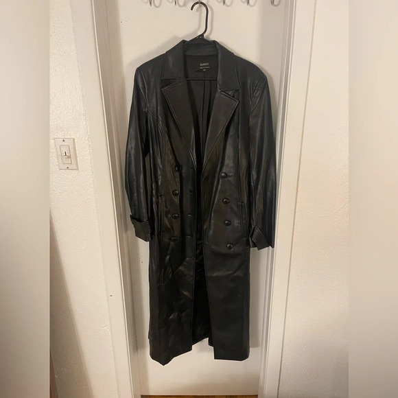 Bardot Vegan Leather Trench Coat - Picture 4 of 7